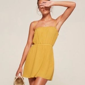 Reformation Gold Siny Dress